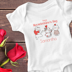 Happy Meowlentine's Day Cute Cat Valentine Baby Bodysuit