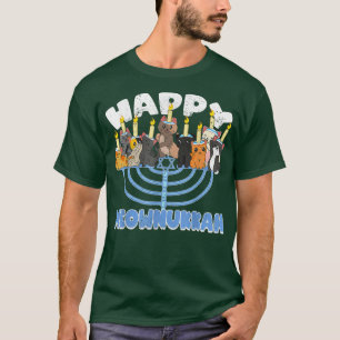 Happy Meownukkah Cats on Menorah for Hanukkah Chan T-Shirt