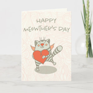 Happy Meowther's Day Cat Mom Mother's Day Card