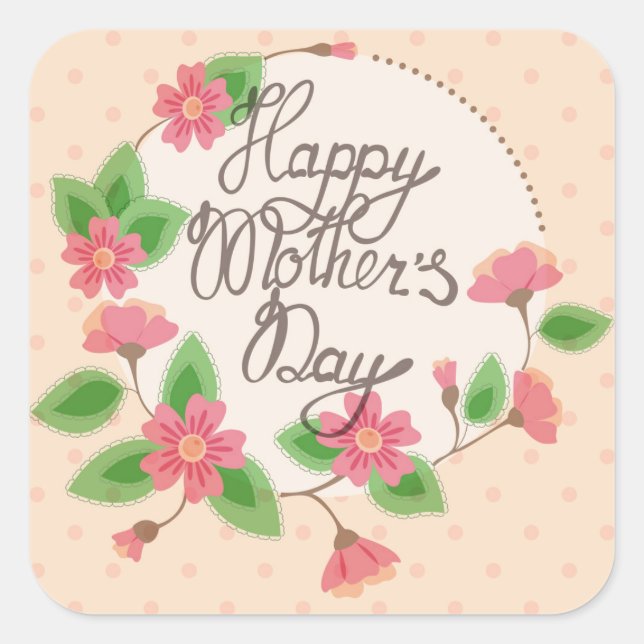 Happy Mère's day sticker vintage (Devant)