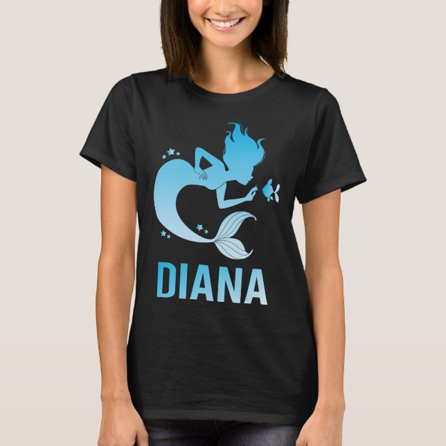Happy Mermaid - Diana Name T-Shirt (Front)