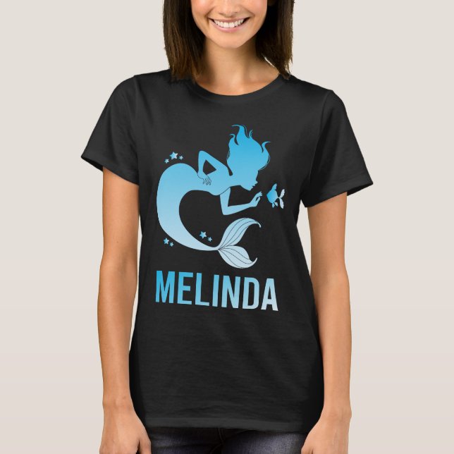 Happy Mermaid - Melinda Name T-Shirt (Front)