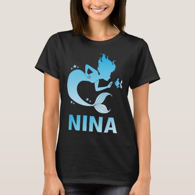 Happy Mermaid - Nina Name T-Shirt (Front)
