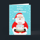 Happy Merry 60th Birthday Christmas Santa  Card<br><div class="desc">Celebrate a 60th Christmas birthday with festive cheer! This joyful card features Santa Claus holding a decorated birthday cake topped with a bold “60.” Blending the wonder of Christmas with the excitement of a milestone birthday,  it’s the perfect way to share holiday sparkle and birthday happiness all in one.</div>