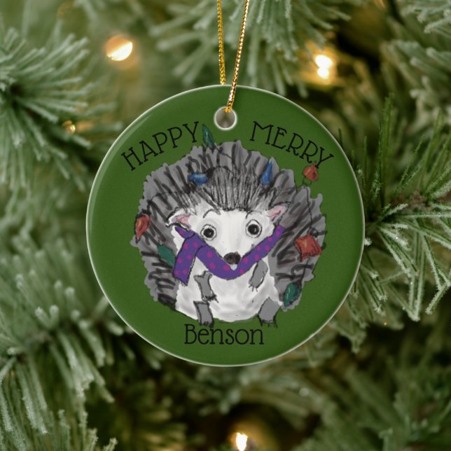 Happy Merry Benson Christmas ornament. Ceramic Ornament (Tree)