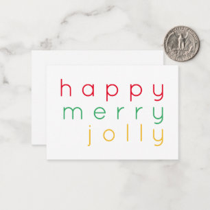 HAPPY MERRY JOLLY 3.5x2.5 Flat Note Card