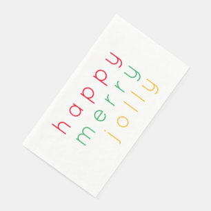 HAPPY MERRY JOLLY Guest Towel Paper Napkins