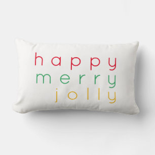 HAPPY MERRY JOLLY Lumbar Pillow
