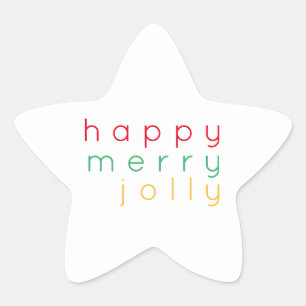HAPPY MERRY JOLLY Star Stickers