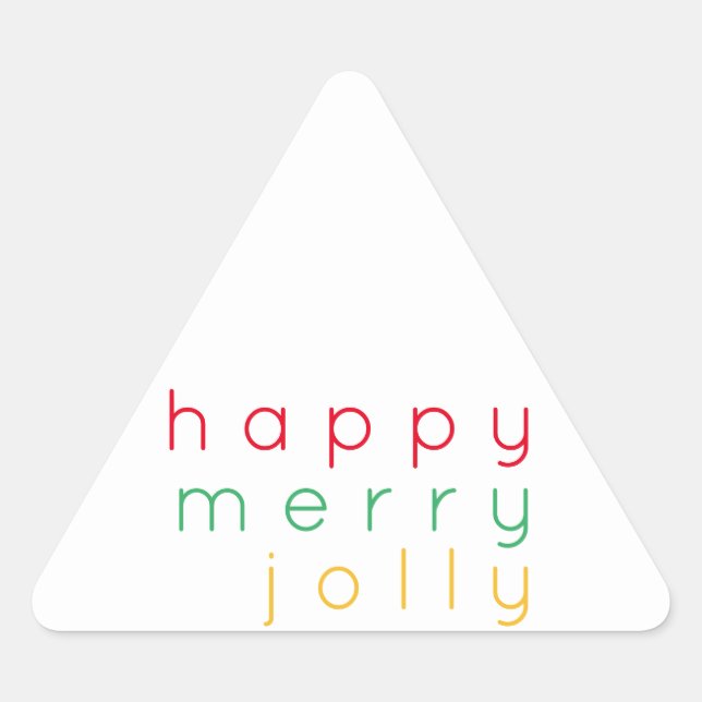 HAPPY MERRY JOLLY Triangle Stickers (Front)