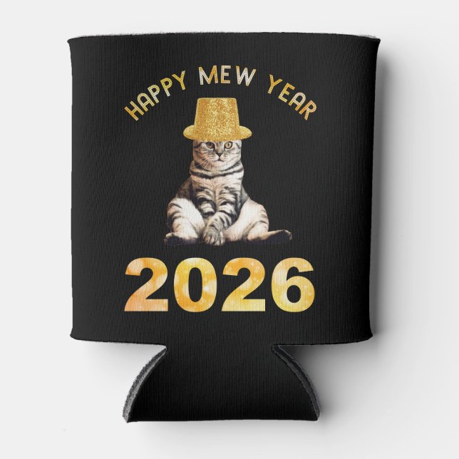 Happy Mew Year 2026 Can Cooler (Front)