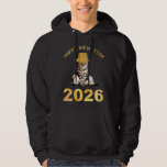 Happy Mew Year 2026 Hoodie<br><div class="desc">Happy Mew Year 2026. This New Year’s Eve party accessory would be great to wear as part of a costume or outfit to a holiday party or celebration! Great for a man, woman, boys, girls, teens & kids who love cats. Say goodbye to 2025 with this fun design! Celebrate the...</div>