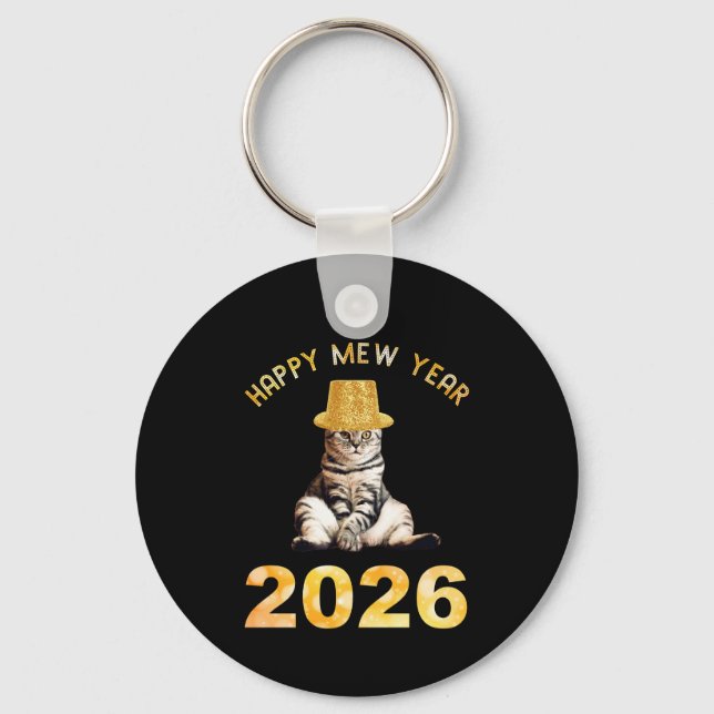 Happy Mew Year 2026 Keychain (Front)