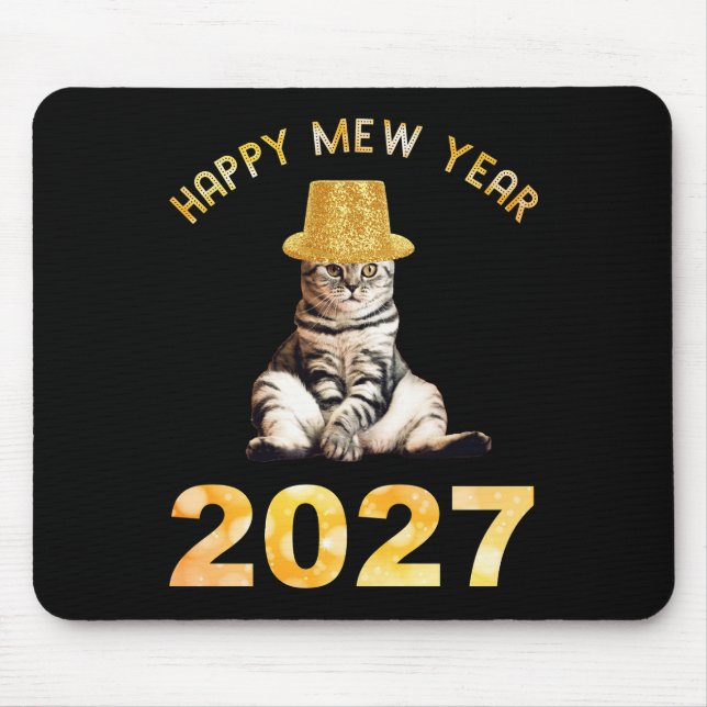 Happy Mew Year 2027 Mouse Pad (Front)