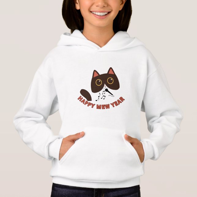 Happy Mew Year Cute Cat New Year Design (Front)
