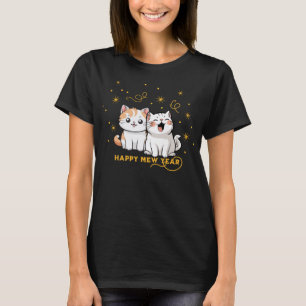 Happy Mew Year Party Cat Pun T-Shirt