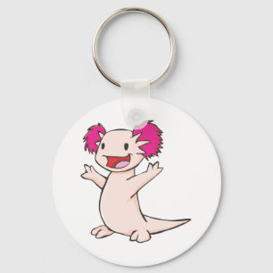 Happy Mexican Axolotl Cartoon Keychain