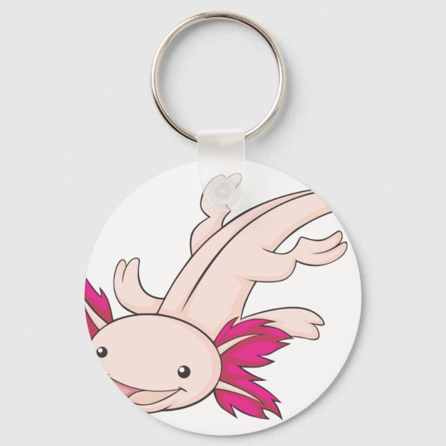Happy Mexican Axolotl Keychain (Front)