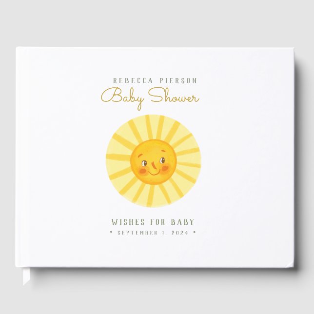 Happy mignon livre d'invité du Baby shower Sun (Recto)