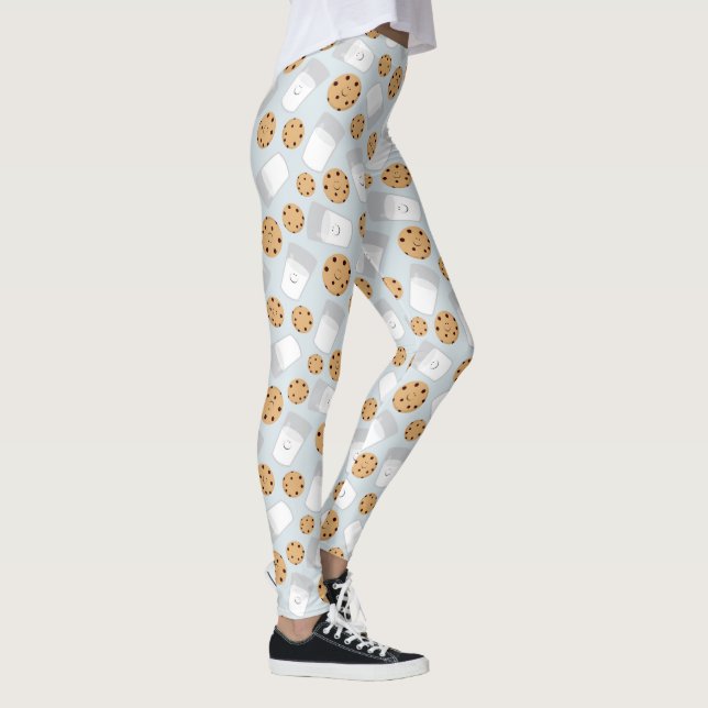 Happy Milk and Cookies Pale Blue Leggings (Right)