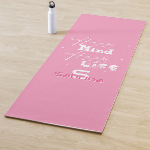 Happy Mind Happy Life Cute Personalize Yoga Mat