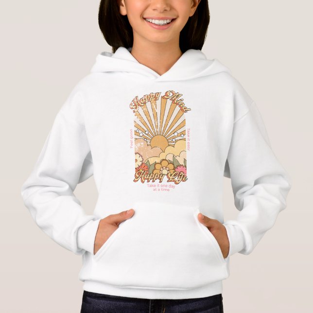 Happy Mind Happy Life Hippy Groovy Vibes (Front)