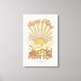 Happy Mind Happy Life Hippy Groovy Vibes Canvas Print