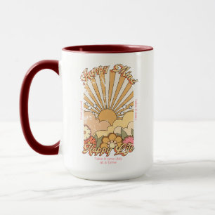 Happy Mind Happy Life Hippy Groovy Vibes Mug