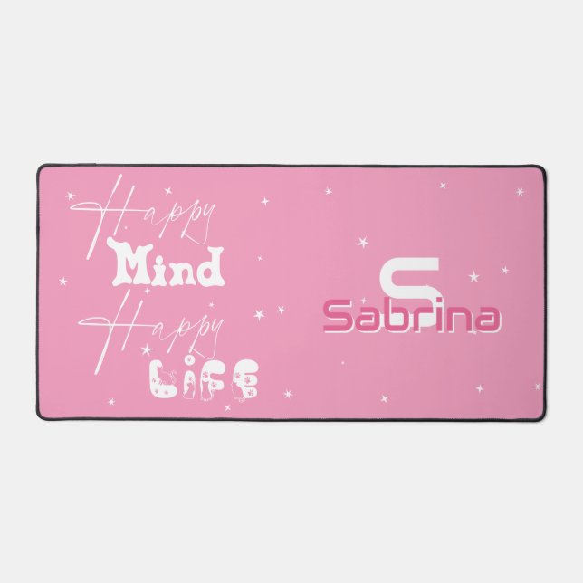 Happy Mind Happy Life mignonne bureau Mat (Recto)