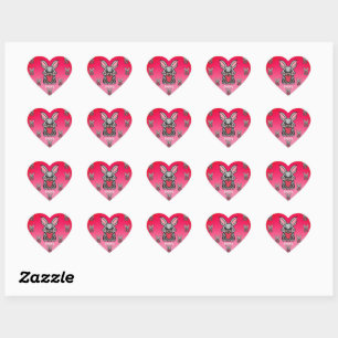 Happy Minimalist Bunny with a Heart   Love Sticker