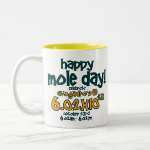 HAPPY MOLE DAY ! (Avogadro's Number) Two-Tone Coffee Mug