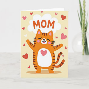 Happy Mom Cat Love Card