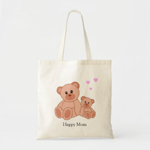 Happy Mom & Cute Bears Tote Bag