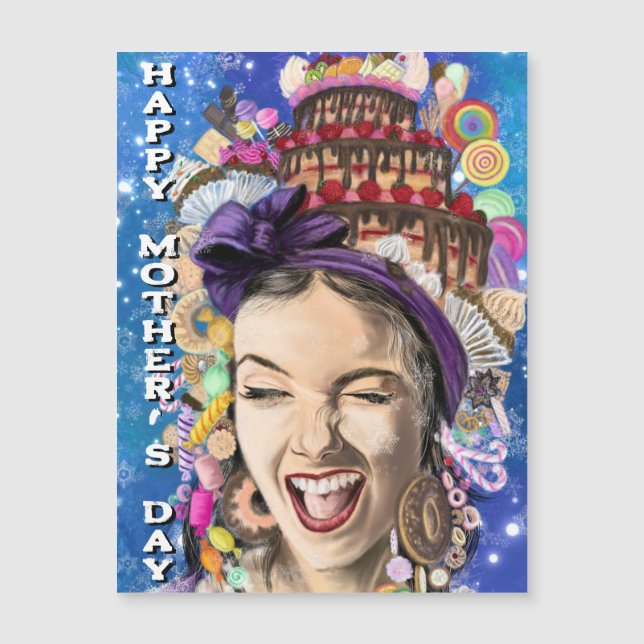 Happy Mom Funny Mother's Day Card Magnet (Devant)