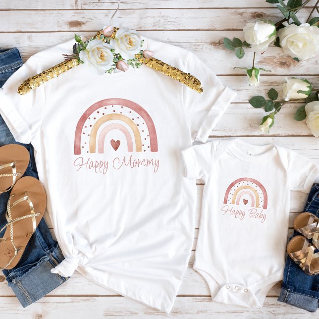 Happy Mommy Boho Rainbow T-Shirt (Creator Uploaded)