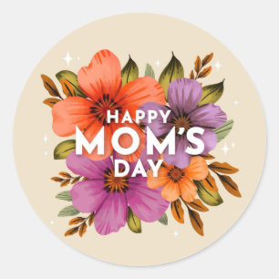 Happy Mom's Day Classic Round Sticker