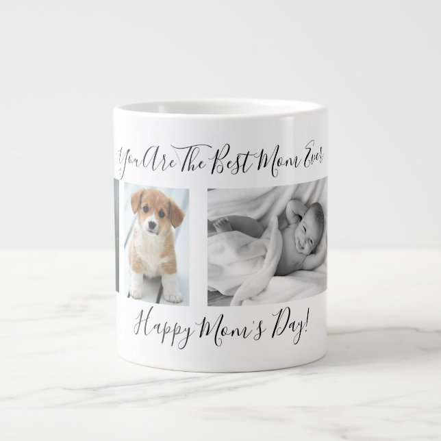 Happy Mom's Day Photo Collage Large Coffee Mug (Front)