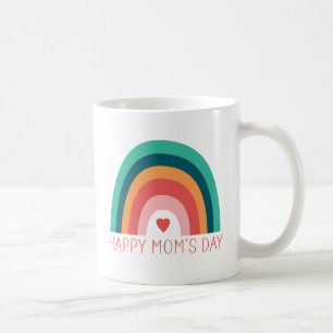 Happy Mom's Day Rainbow Heart Modern Bright Colour Coffee Mug