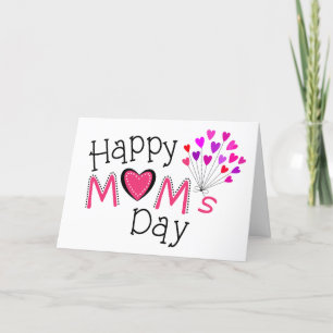 Happy Mom's Mother's Day Love Hearts Greeting Card