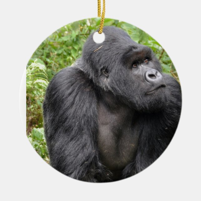 Happy Monkey Ceramic Ornament (Front)