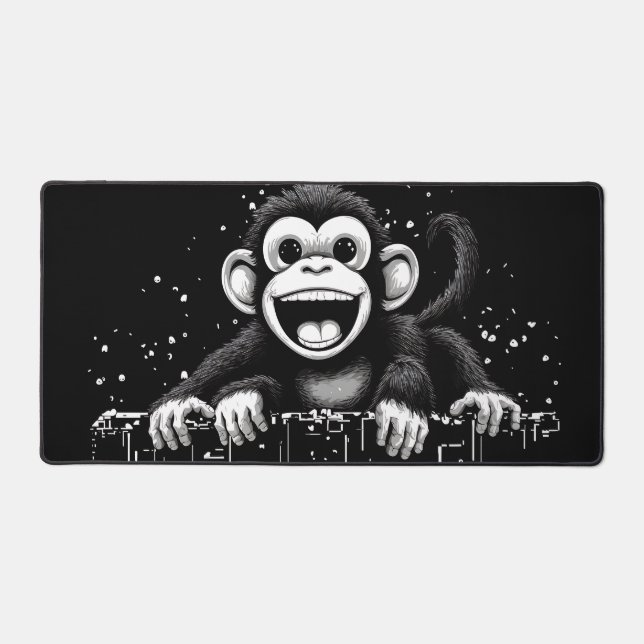 Happy Monkey Desk Mat (Front)