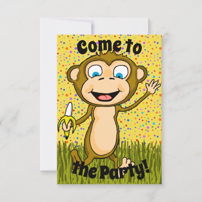 Happy Monkey Party Invitation (Front)