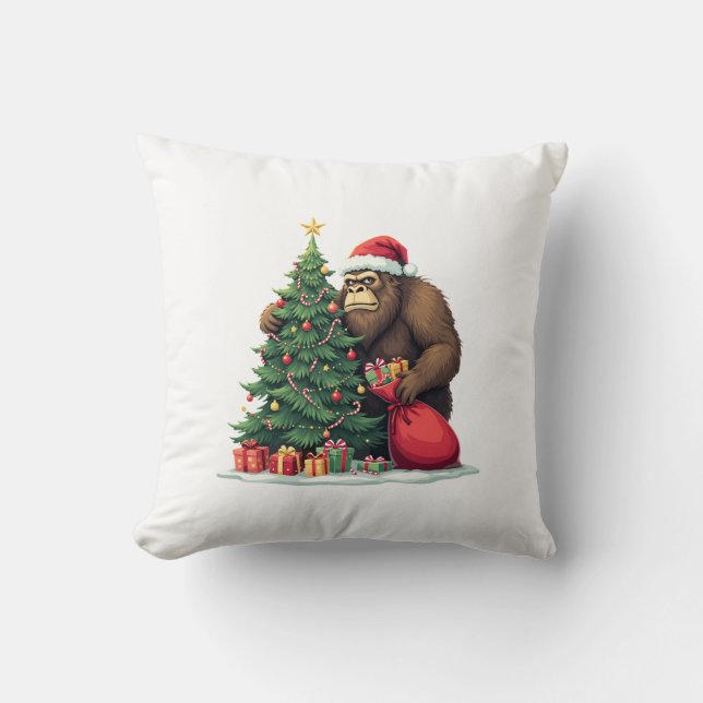 Happy monkey throw pillow (Front)