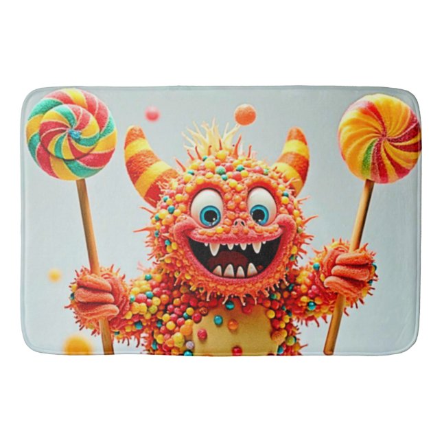 Happy Monster Candy Delight Design Bath Mat (Front)