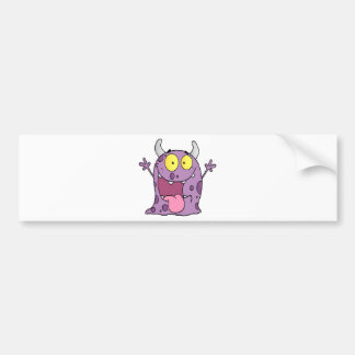 Happy Monster Cartoon Character Bumper Sticker