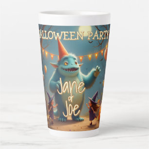 Happy Monster Halloween Party for Kids Latte Mug