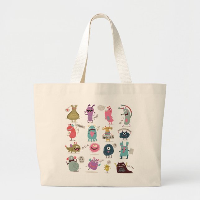 HAPPY MONSTER Sac fourre-tout PERSONNALISÉ (Devant)