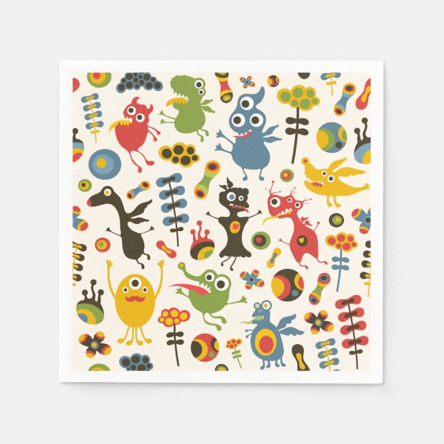Happy Monsters Napkin (Front)