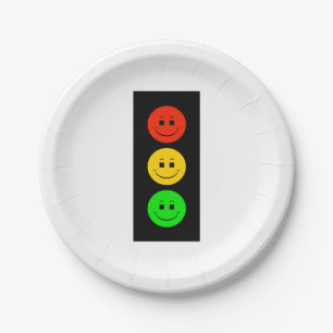 Happy Moody Stoplight  Paper Plate