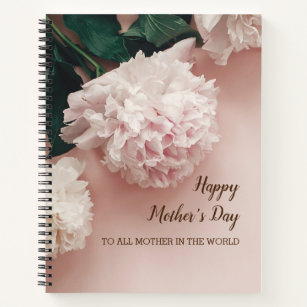 Happy Mother Day Floral 8.5" x 11" Spiral Notebook